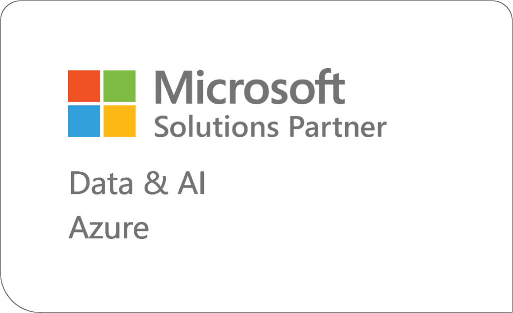 Data & AI Azure badge. Microsoft Solutions partner