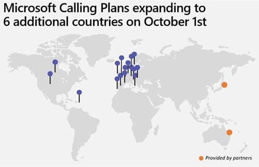 Microsoft Calling Plan Map
